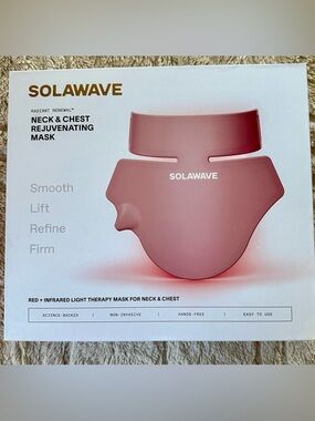 NWT/NIB SOLAWAVE Neck & Chest Rejuvenating Light Therapy Mask - Dusty Rose